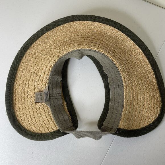 DULUTH TRADING Visor Sun Hat Women OS 100%‎ Straw Wide Brim Stretch Gardening - Picture 6 of 8